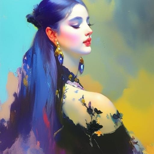 Intricate Demon in Gouache Style