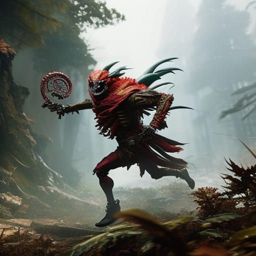 Anime Hispanic Skeleton Monster with Día de los Muertos Make...