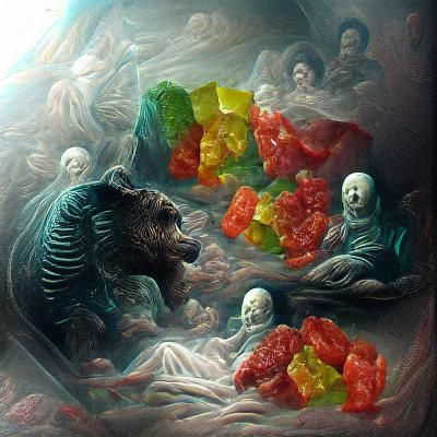 Gummy Bears in Horror Style