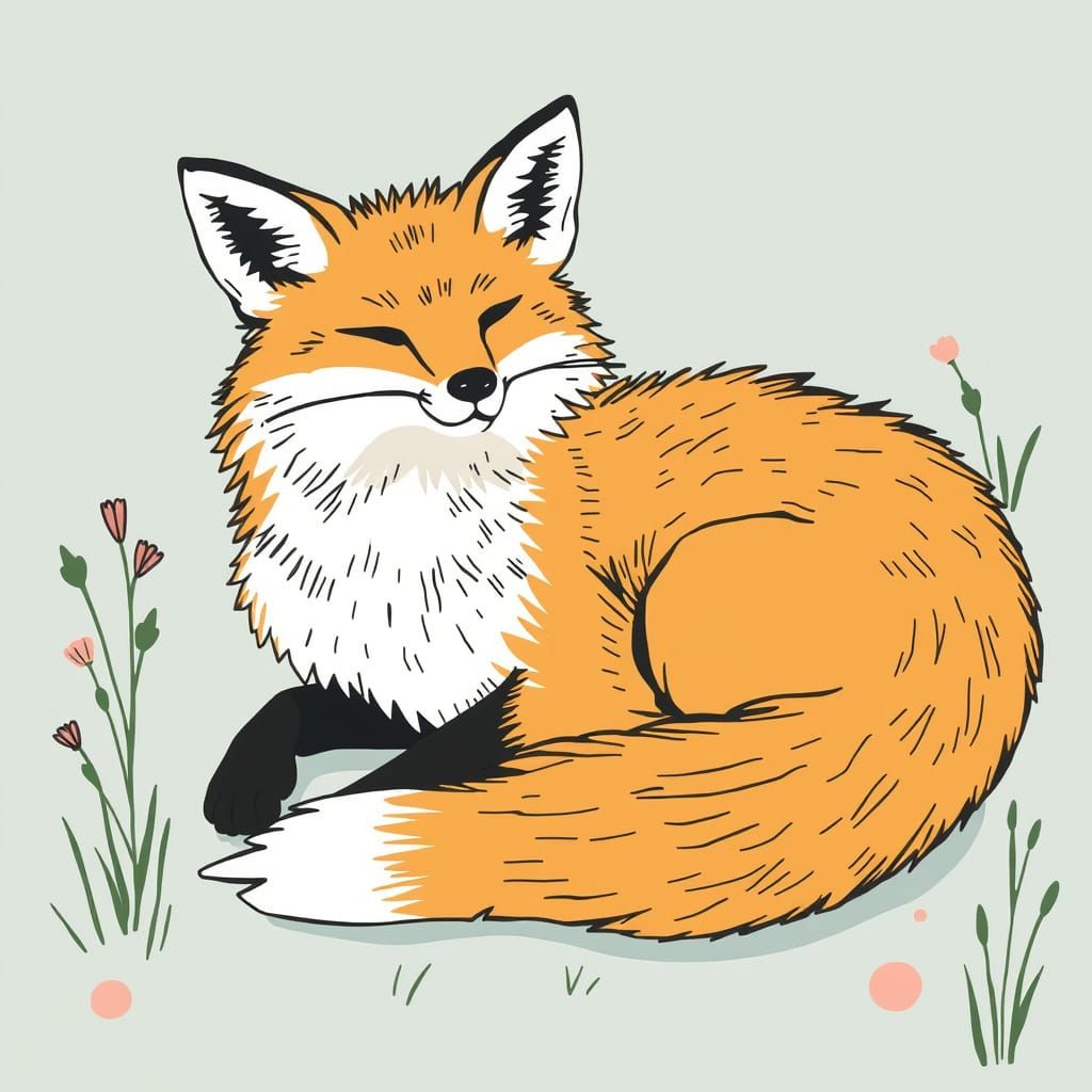 Chilled Relax Fox in Peaceful Repose