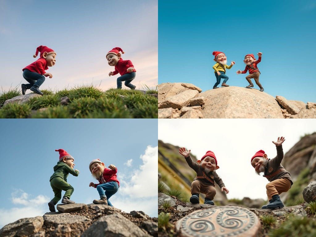 Midgets Climb to Center in Whimsical Video Call Background