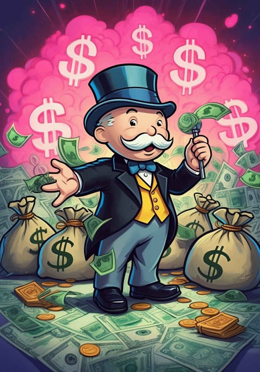 Vibrant Mr. Monopoly in a Sea of Dollar Wealth