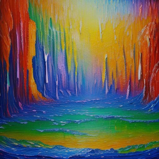 Glittering Caves: Neo-Impressionist Expressionist Oil Painti...