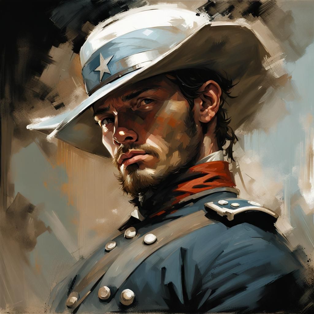 Civil War Confederate Soldier Portrait in Muted Colors