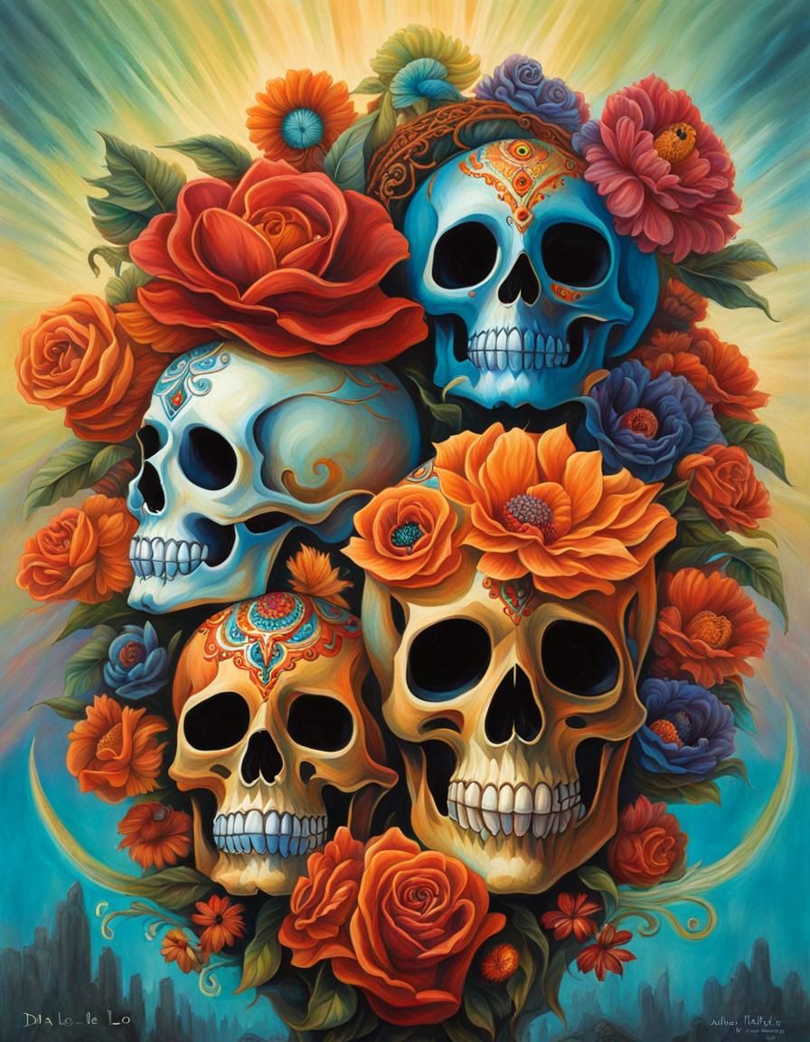 Día de los Muertos in Cosmic Fantasy Style