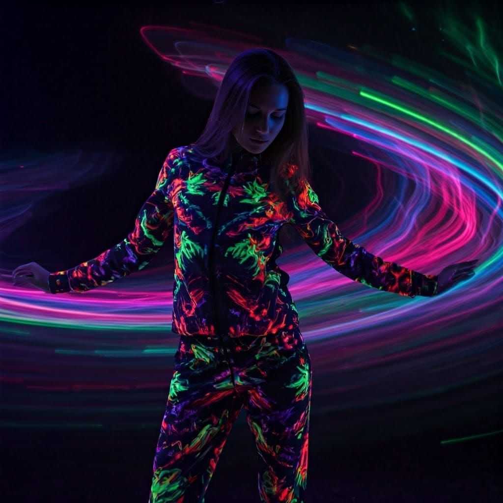 Neon Dancer in a Futuristic Nightclub