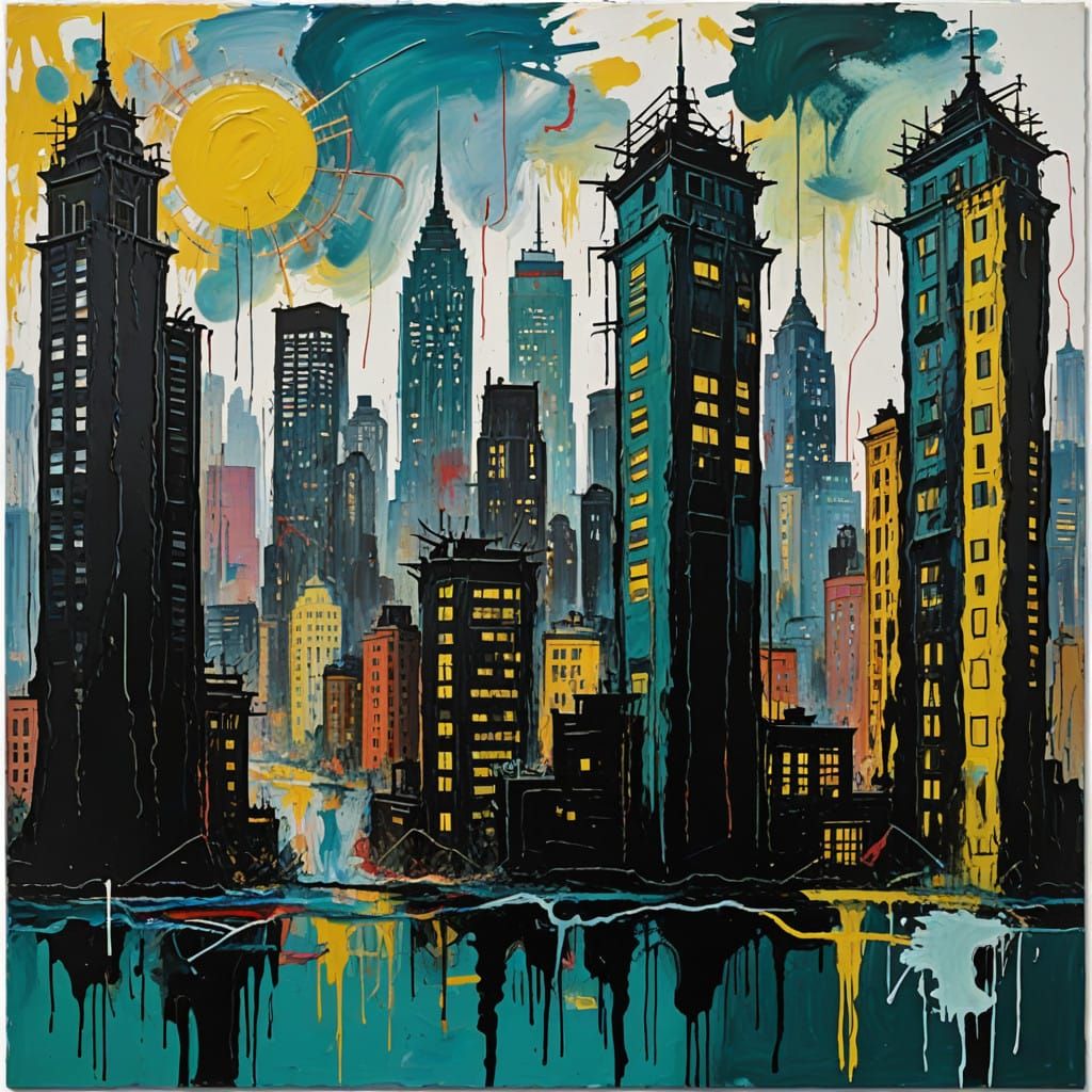 Blurred Cityscape in Impressionist Style