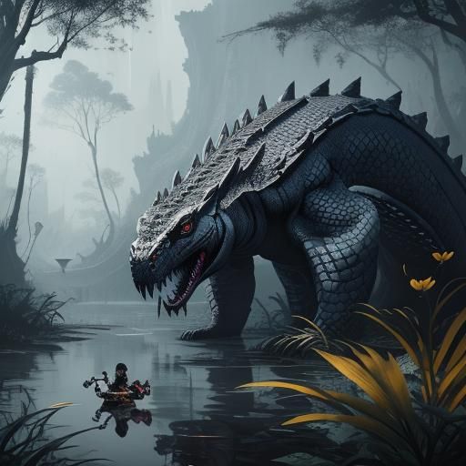 Black and White Python in Chinese Swamp