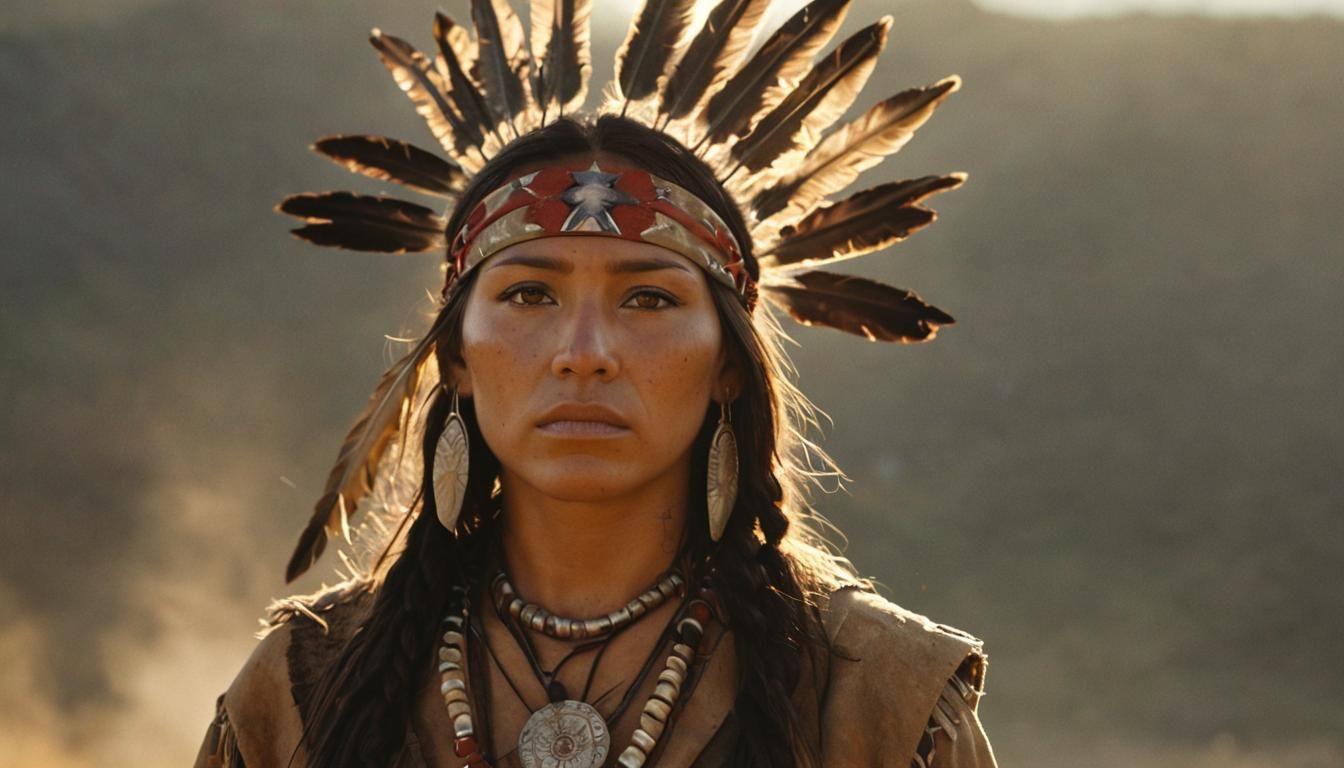 Lozen: Native American Warrior in Cinematic Portrait
