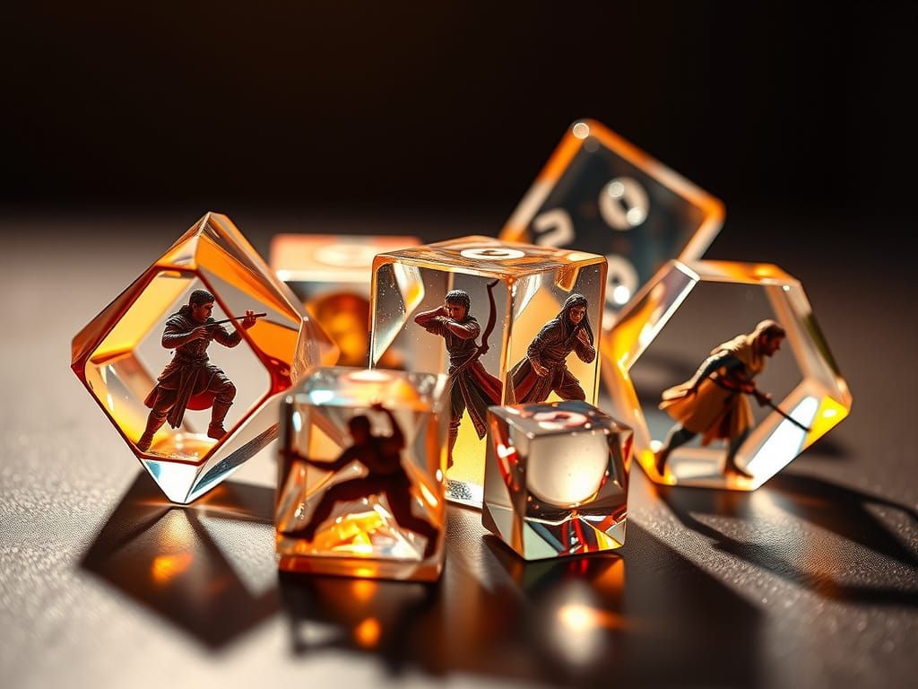 Crystal Dice Traps with Adventurers