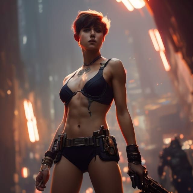 Cyberpunk Tomboy Concept Art in 8K Resolution