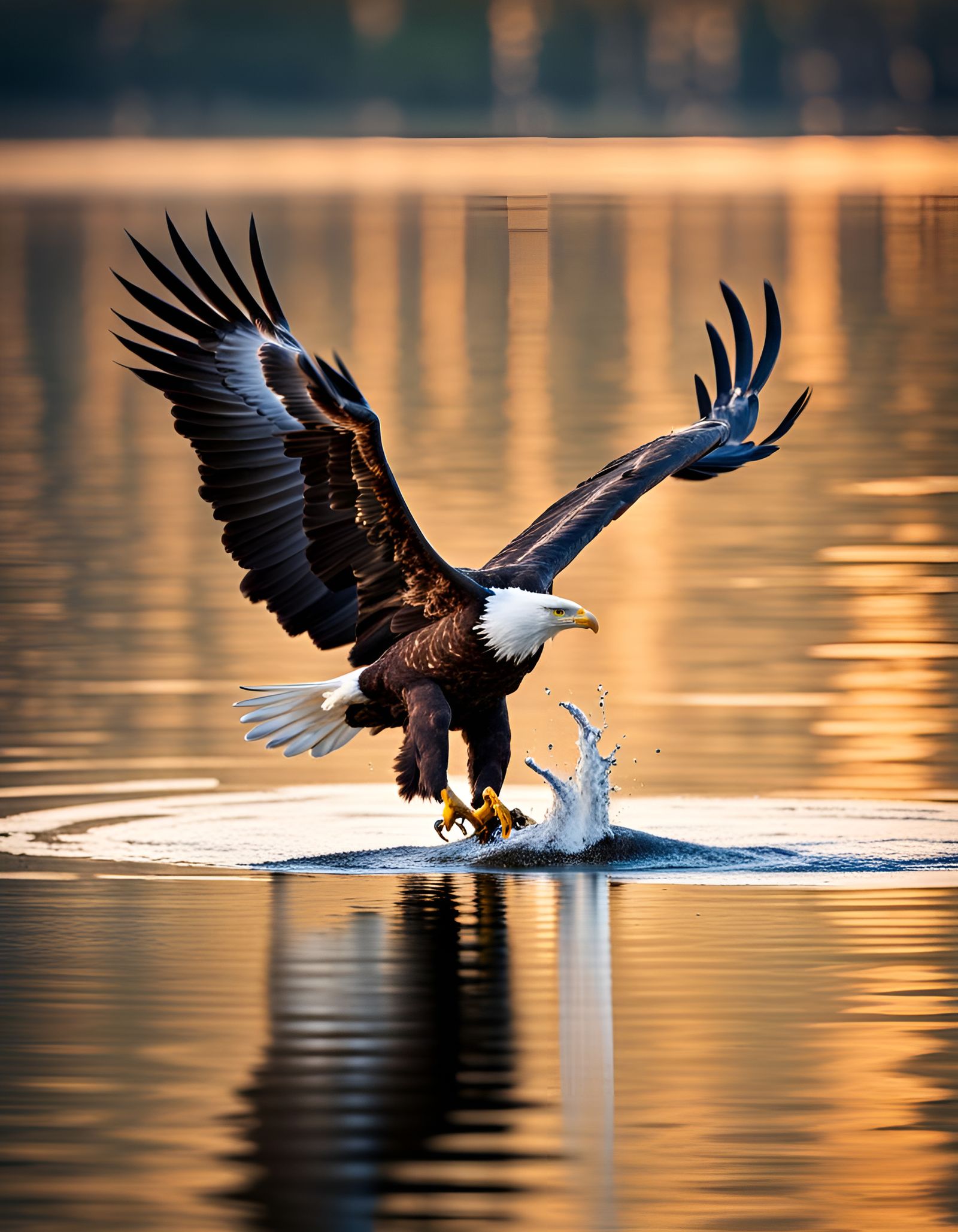 Eagle Hunting Over Water: Professional Wildlife Photography