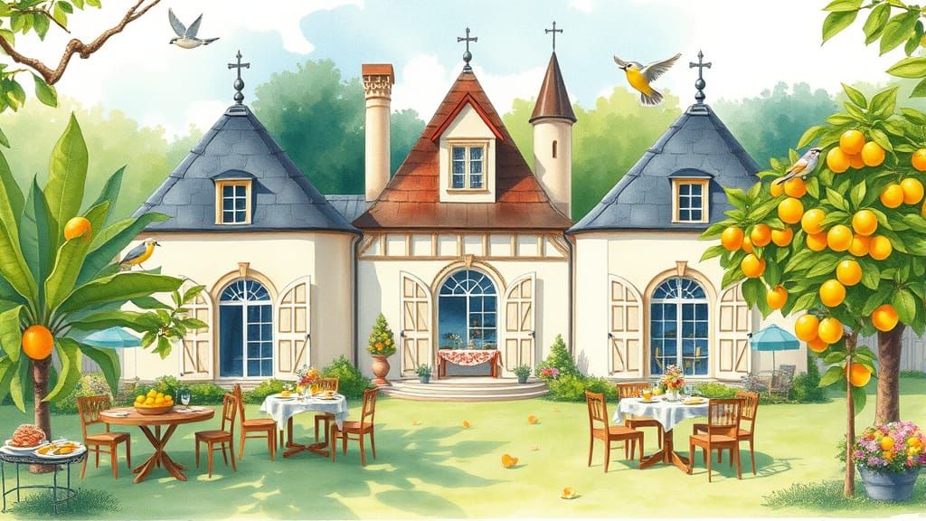 Garden Party in Vibrant Watercolor Style