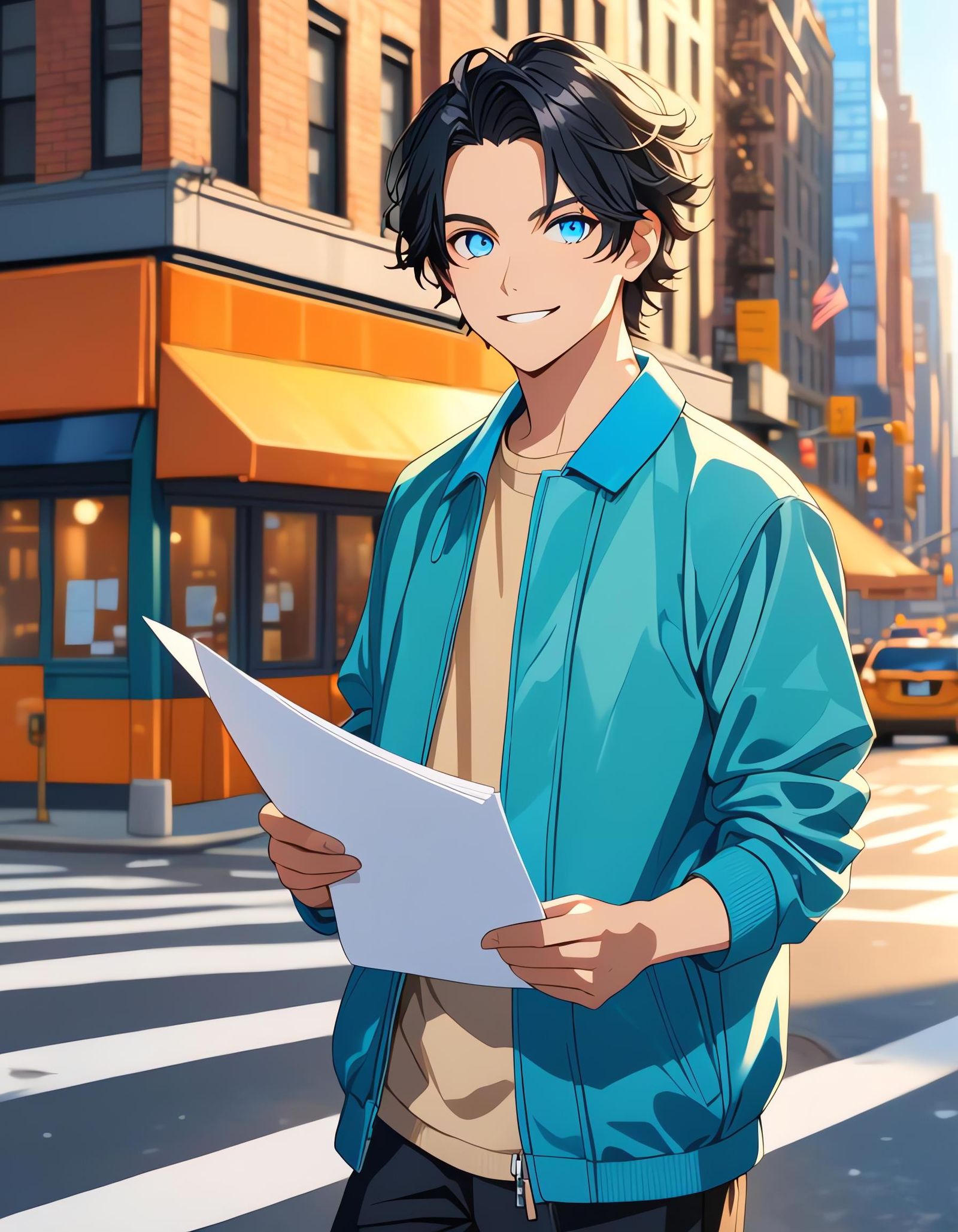 Smiling Boy with Heterochromia in New York City