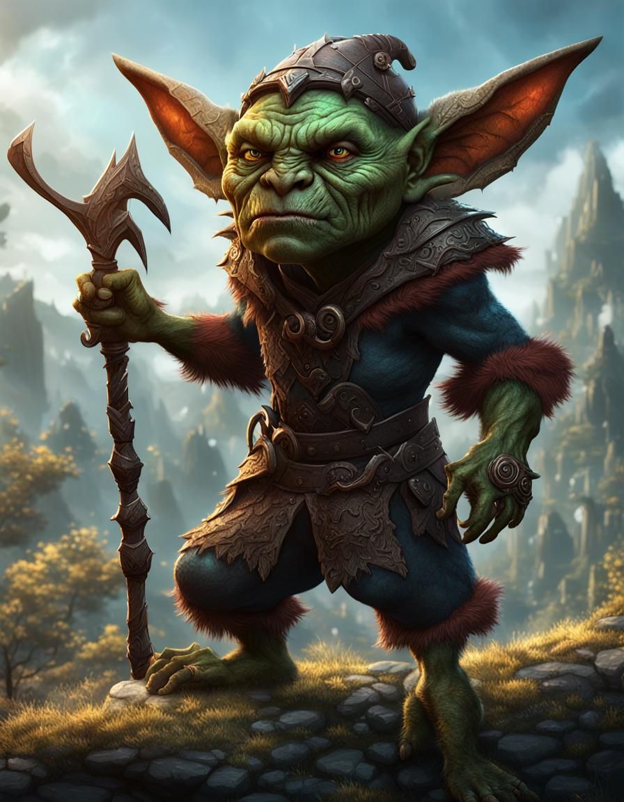 Fantasy Goblinoid Female: Detailed Matte Painting