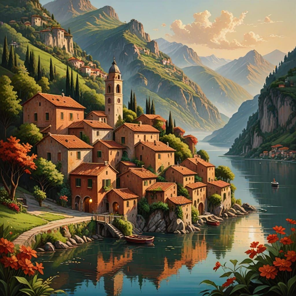 Serenity in the Italian Lakeside Village