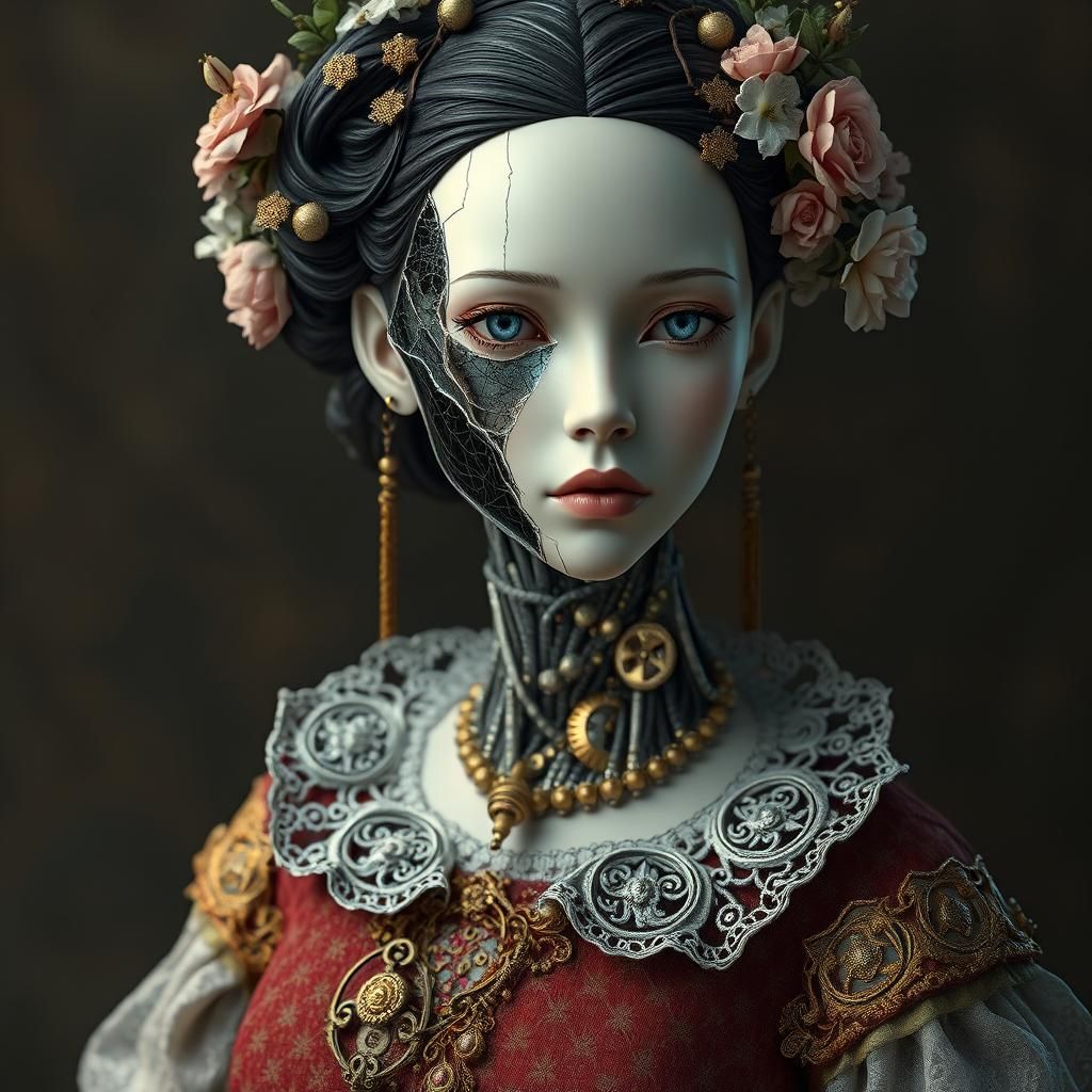 Melancholic Android in Renaissance Attire