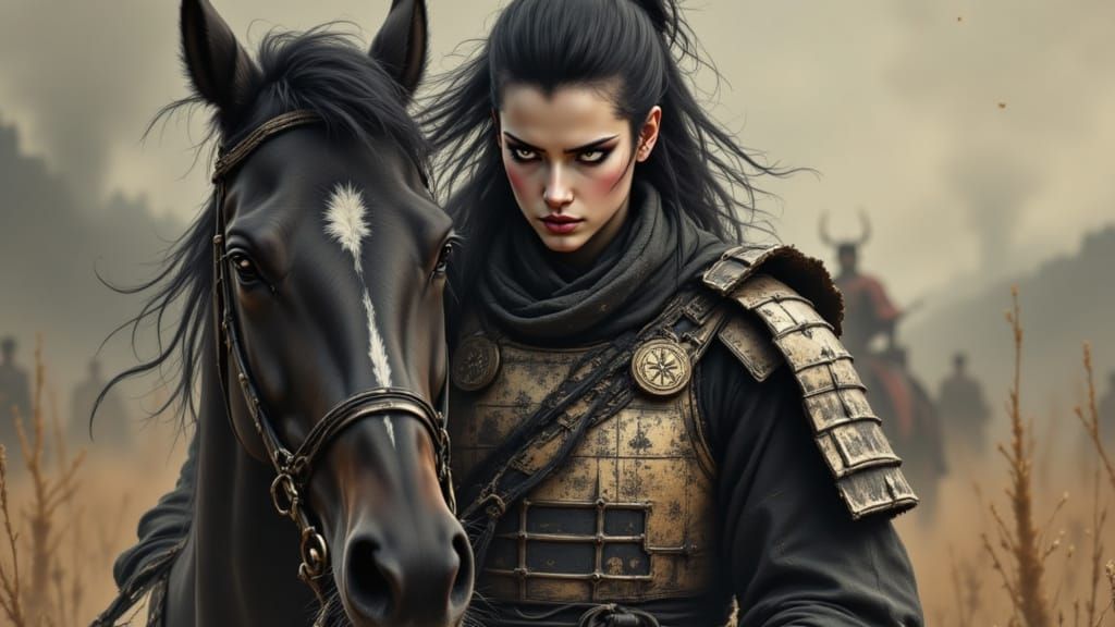 Samurai Warrior on Horseback in Photorealistic Style