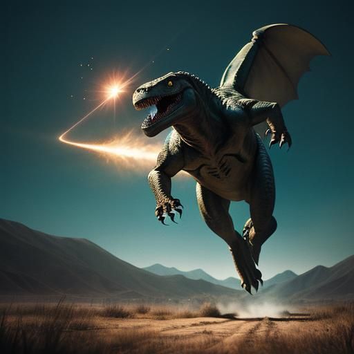 Dinosaur Escape: Cinematic Meteor Strike Image
