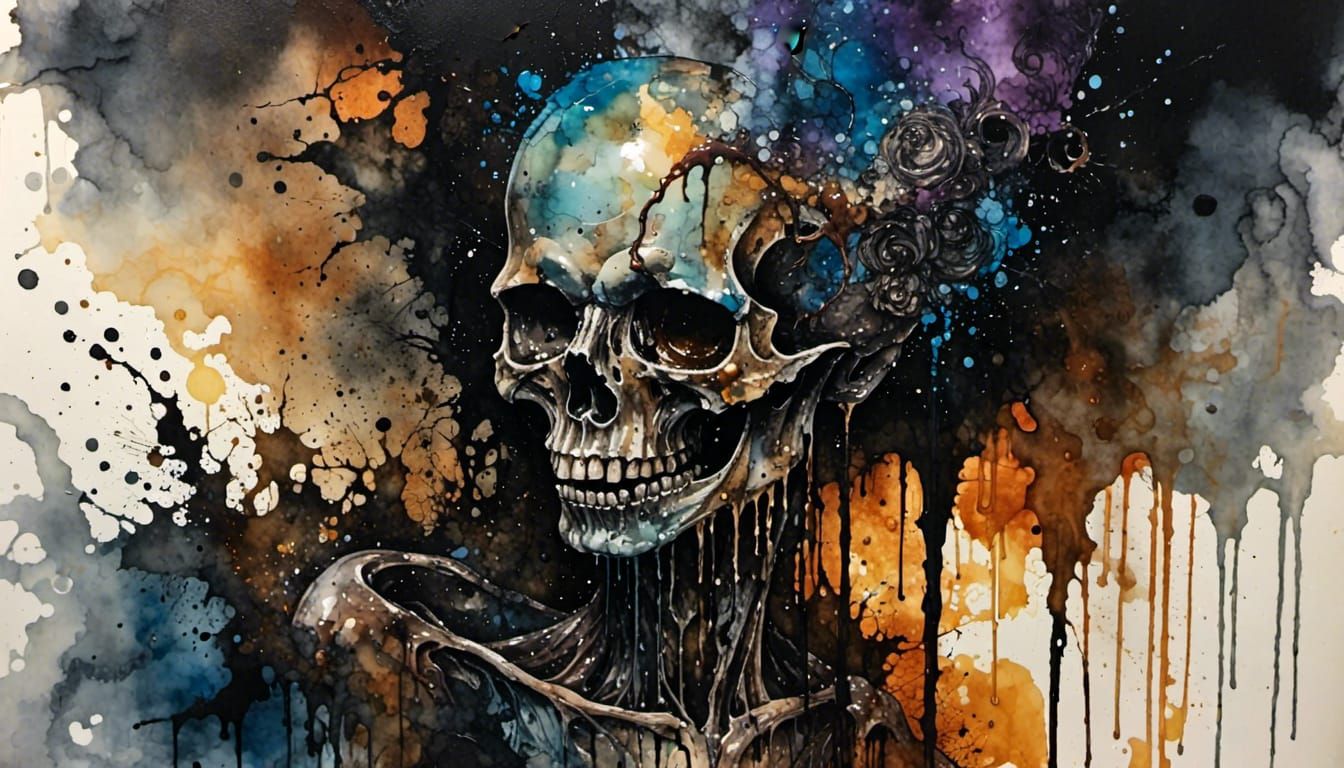 Smokey Dark Elegance: Decaying Textures in Alcohol Ink