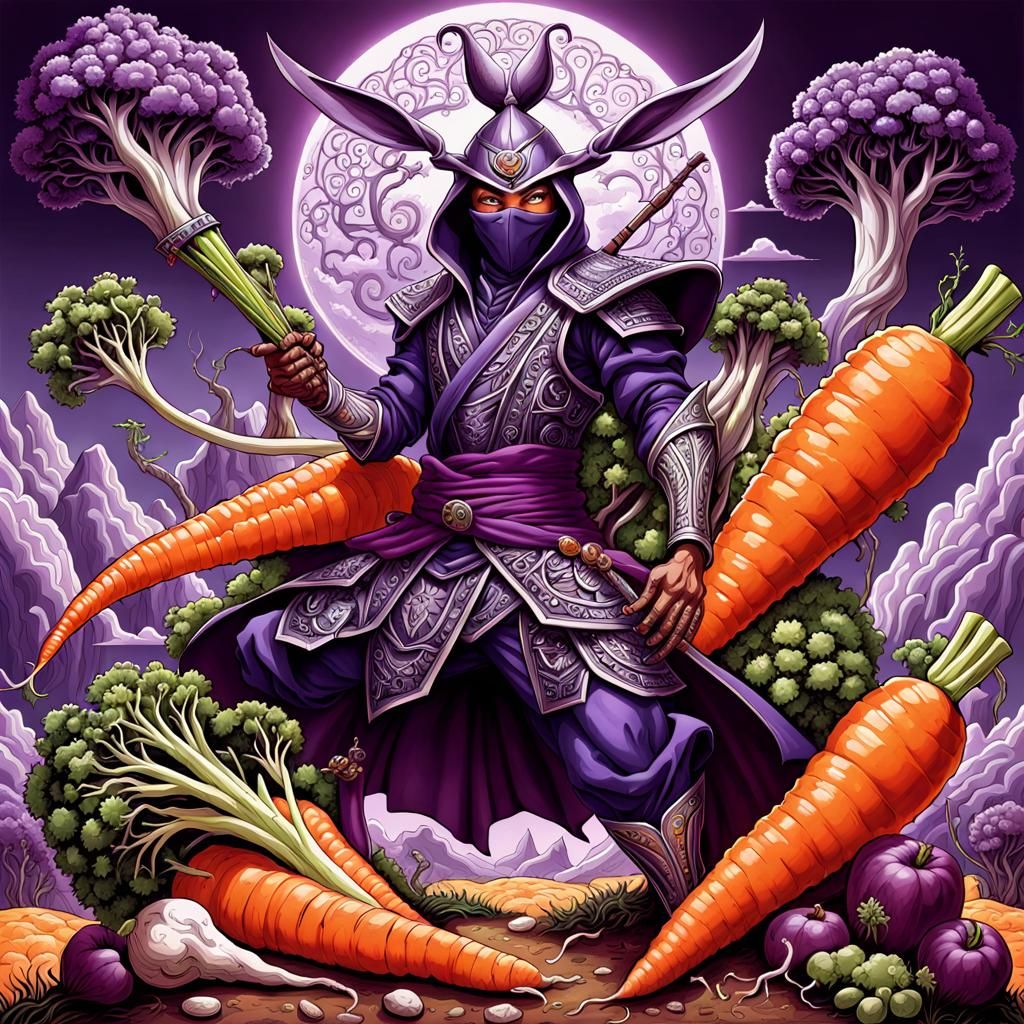 Vegetablepunk Purple Ninja Carrot Fairytale Artwork