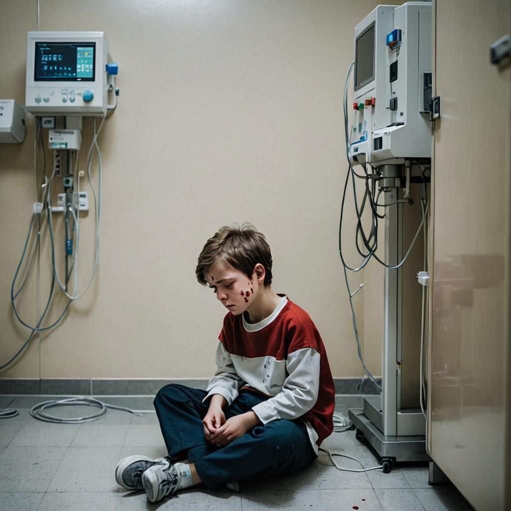 Distressed Boy Cries Blood in Hospital