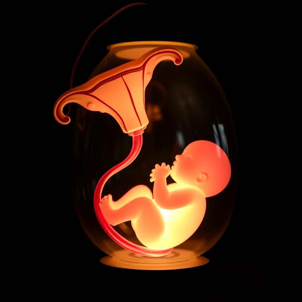 Uterus Lamp Concept with Umbilical Cord