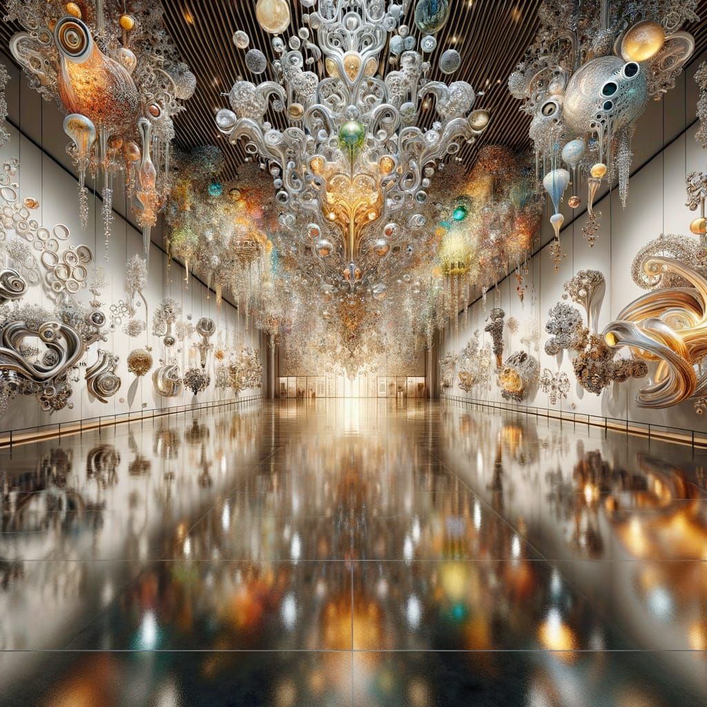 Liquid Metal Art Museum Interior