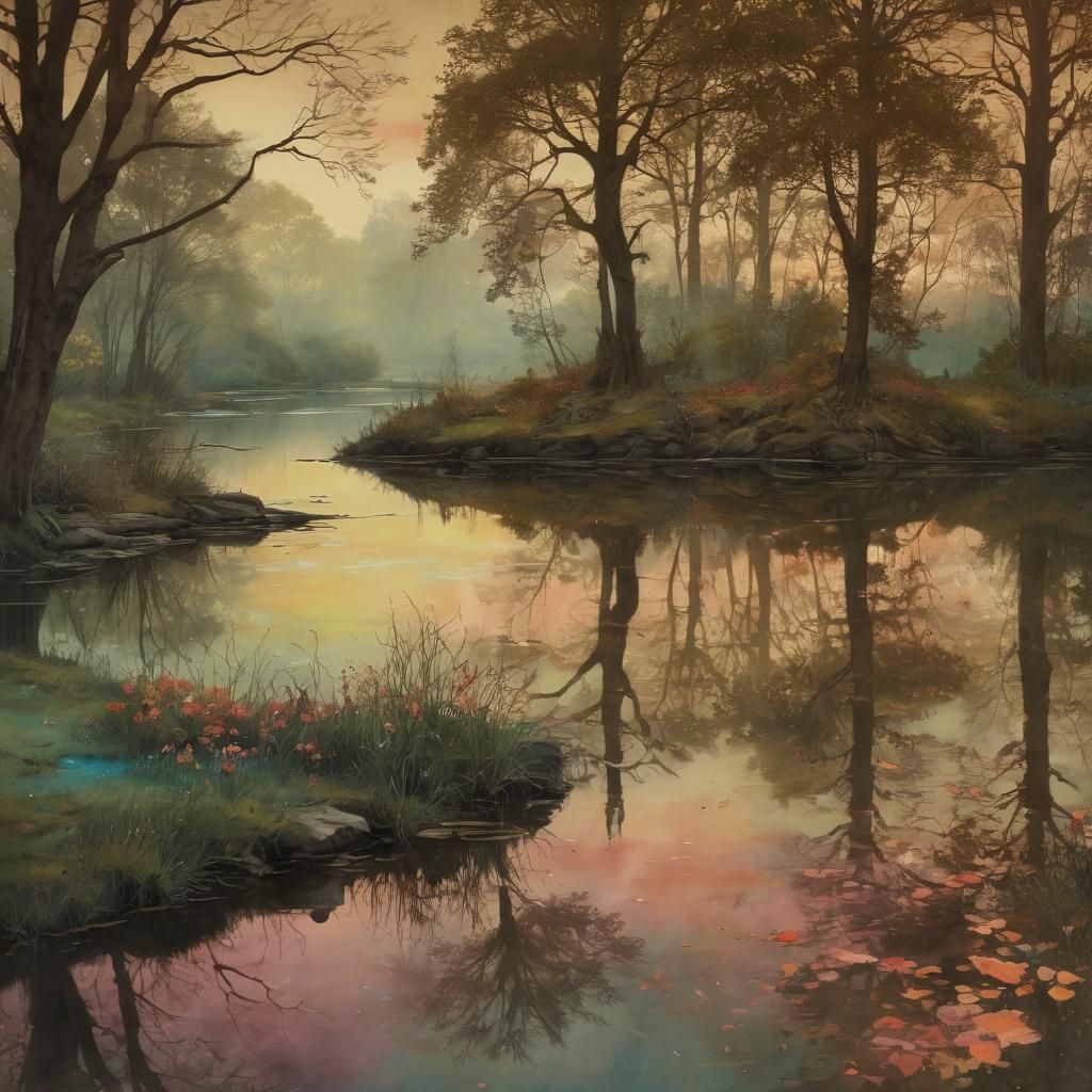 Dreamy Evening in a Serene Arboretum