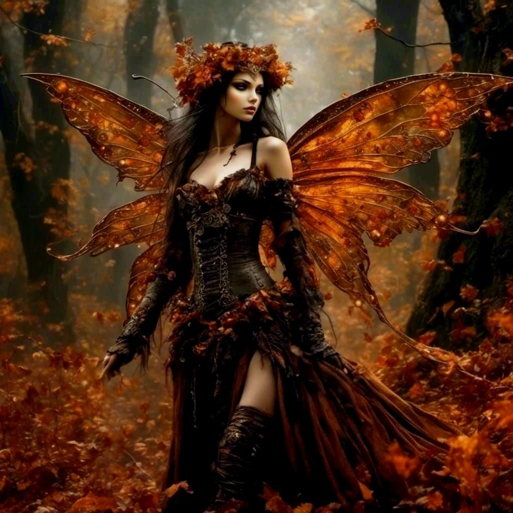 Autumn Fairy in Dark Fantasy Realism