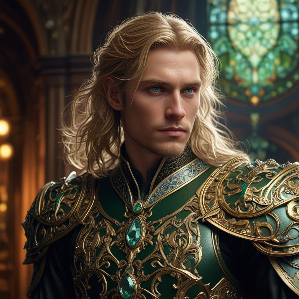 Regal Emerald Knight in Mystic Splendor
