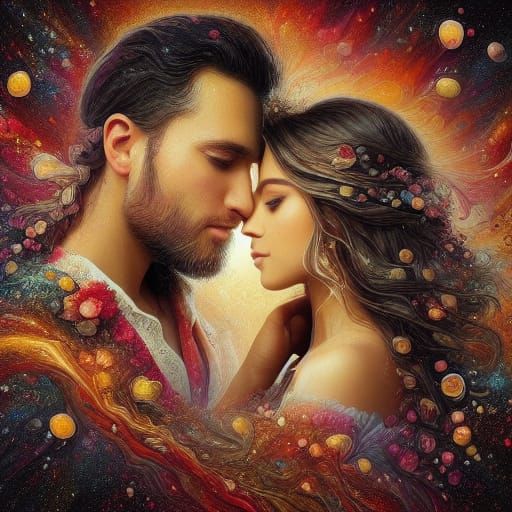 Passionate Embrace with Whiskey and Wildfire Glow