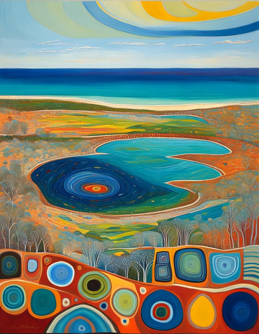 Ningaloo Coast Vista in Expressionist Oil Painting