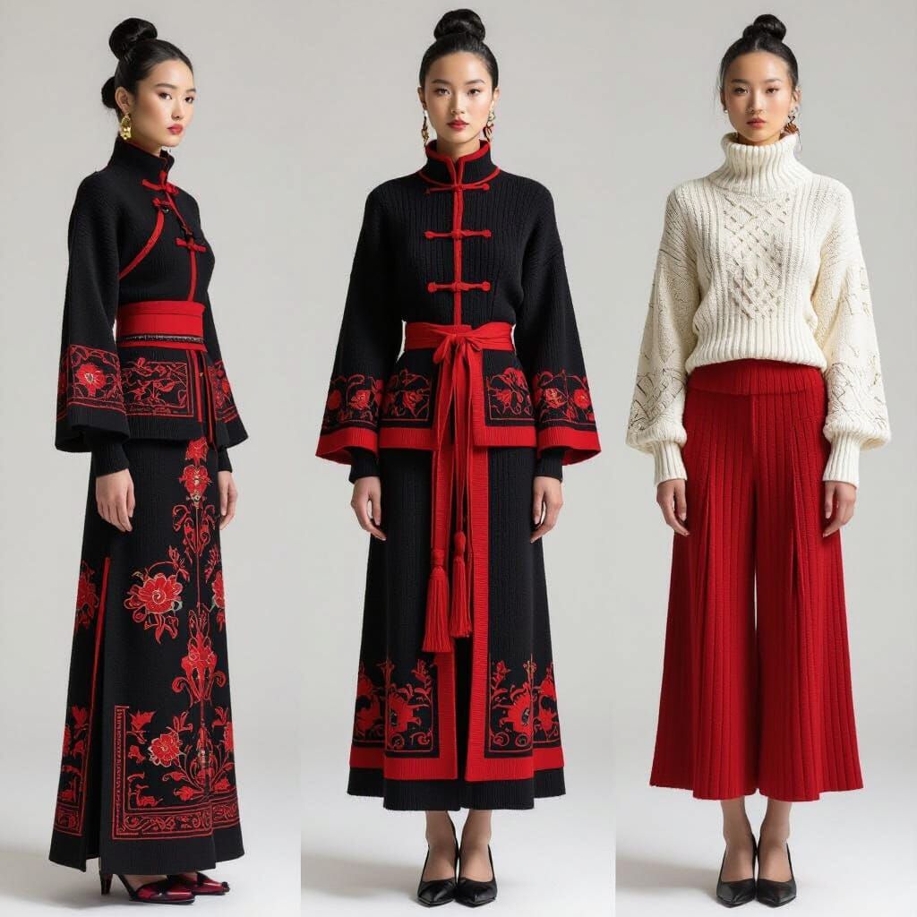 Modern Knitwear Collection Inspired by Chinese Silhouettes
