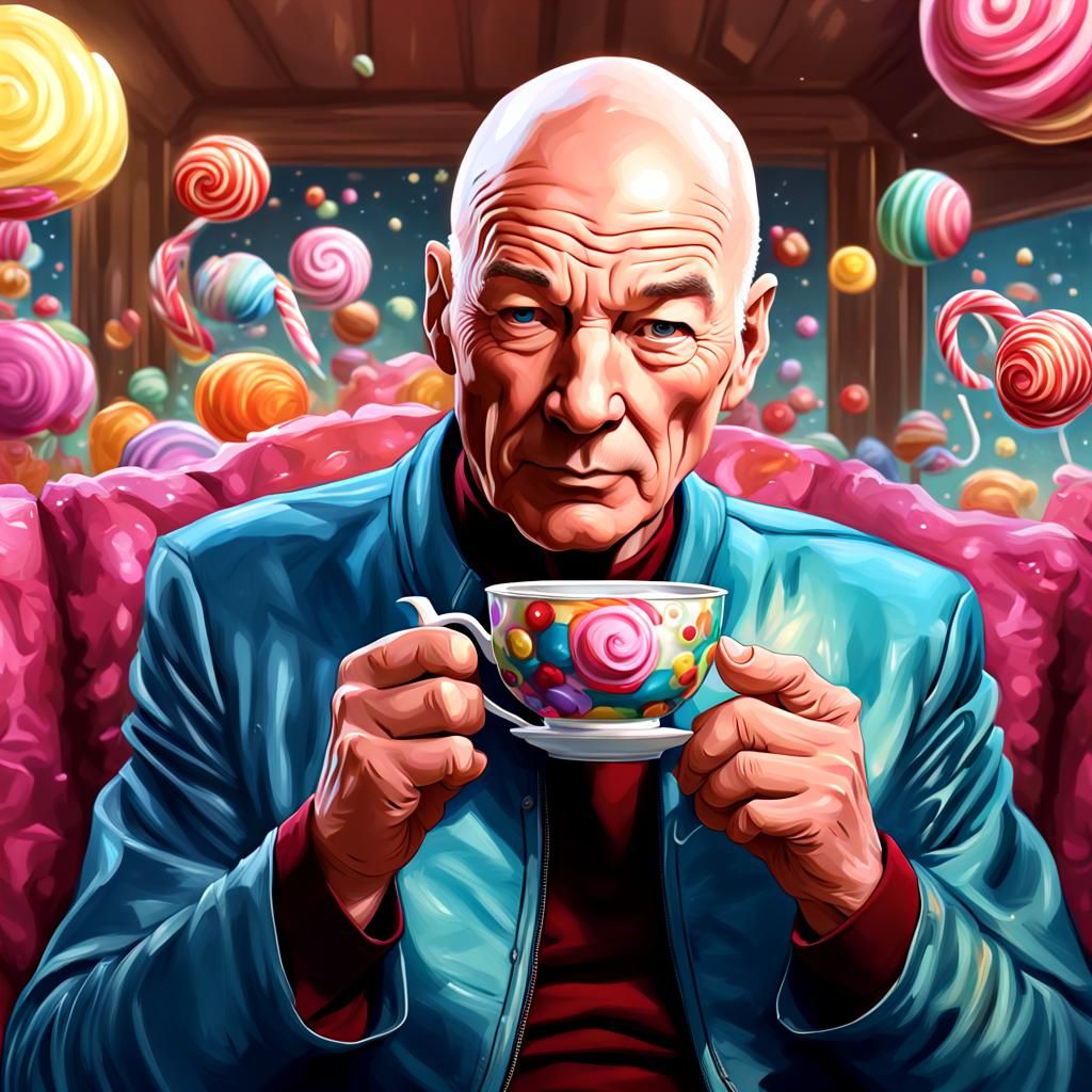Jean-Luc Picard in Candyland Art Style