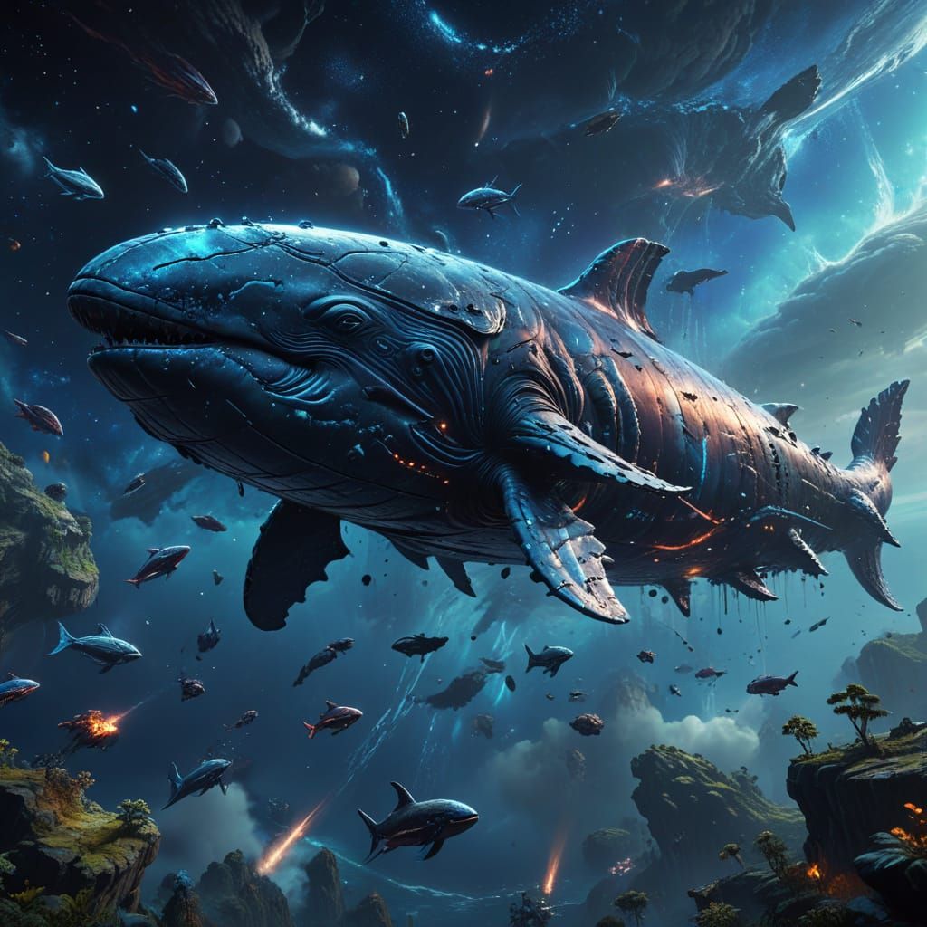 Ethereal Space Whale Conquers the Cosmos