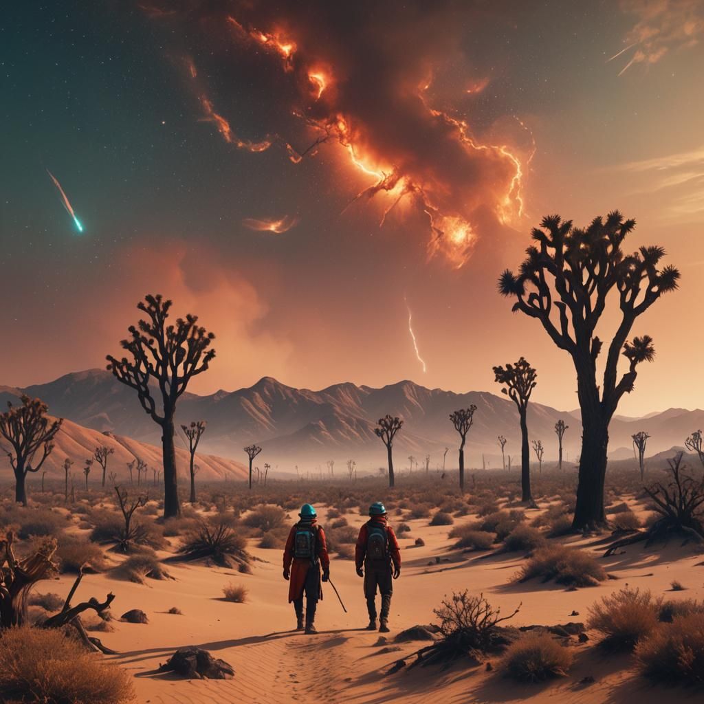 Burning Desert: Dystopian Concept Art Landscape