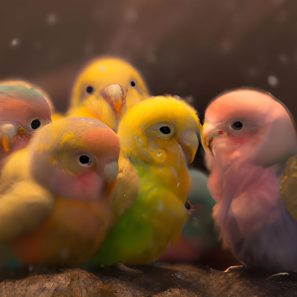 Adorable Baby Parrots in High-Quality 3D Render