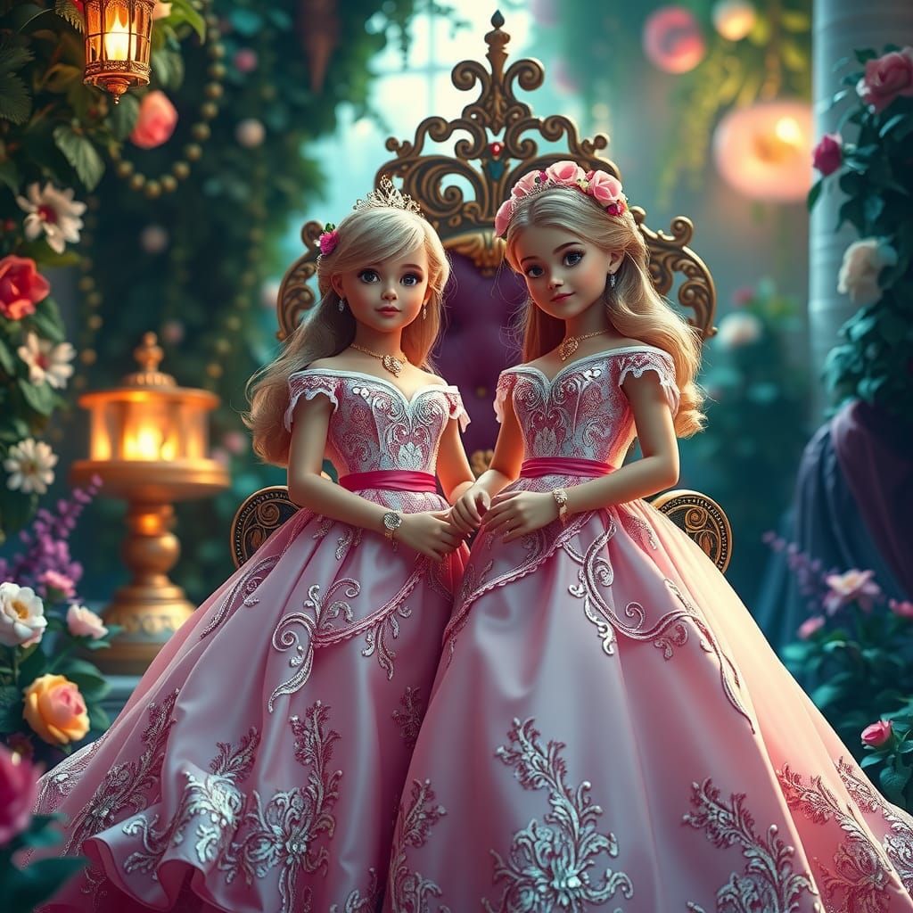 Sparkling Barbie Ball Gowns in a Fantasy Setting
