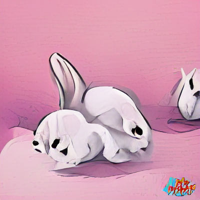 Cute Rabbits in Digital Illustration Style