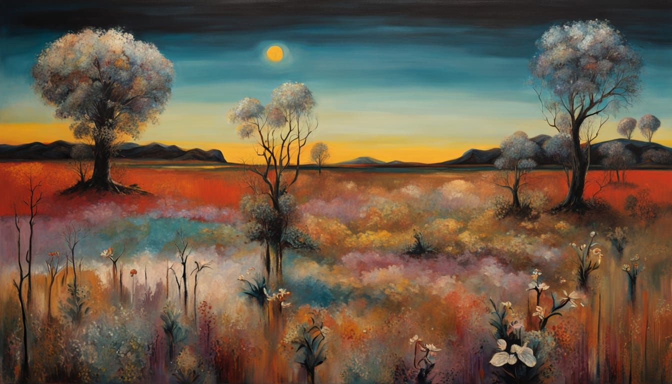 Dreamlike Floral Tapestry in Earthy Tones