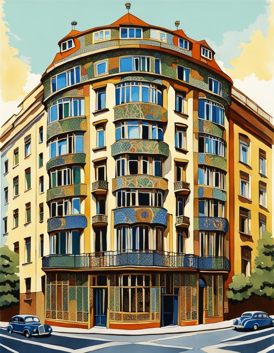 Art Deco Tenement House, Gaudi Style, Berlin 1926