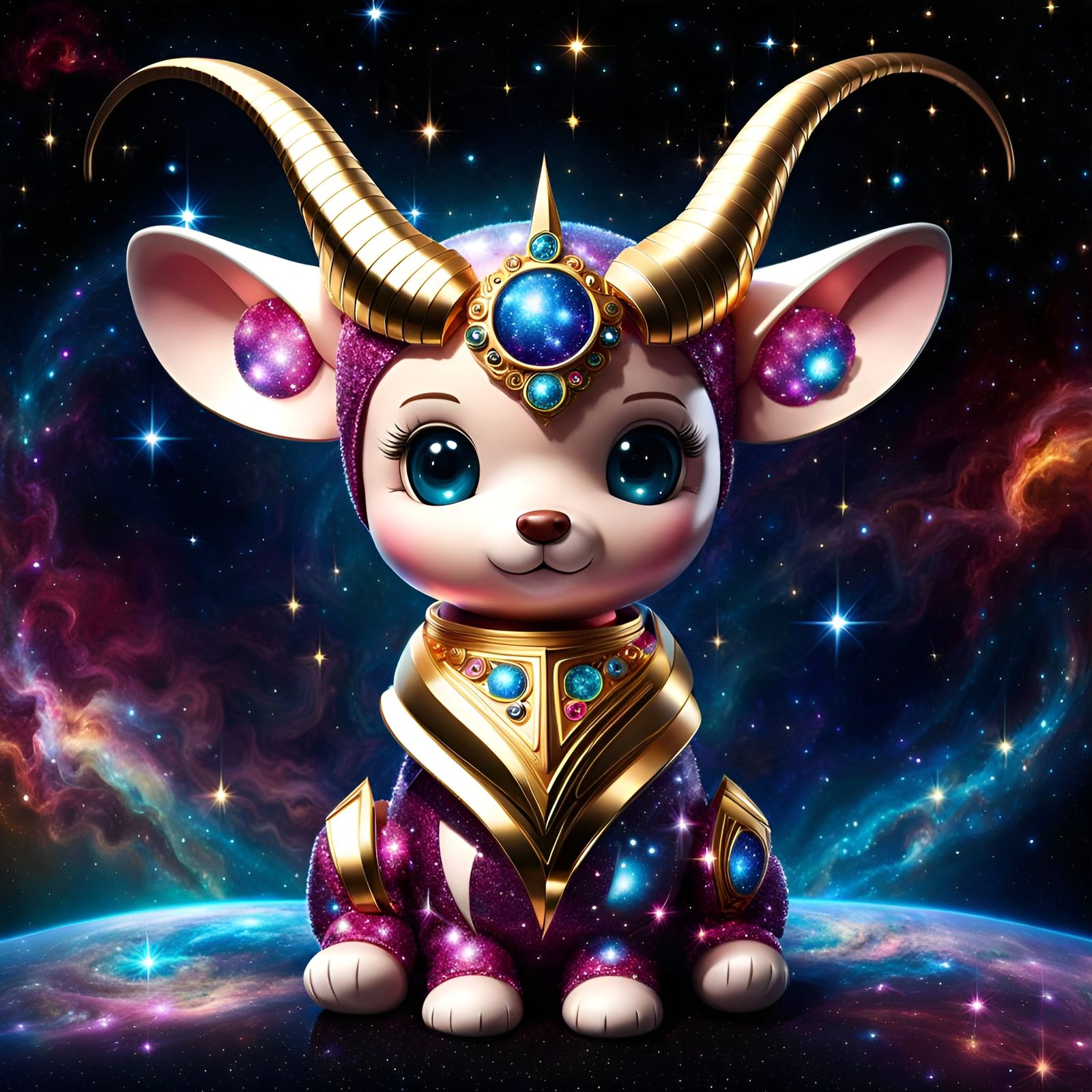 Cute Cosmic Baby Capricorn