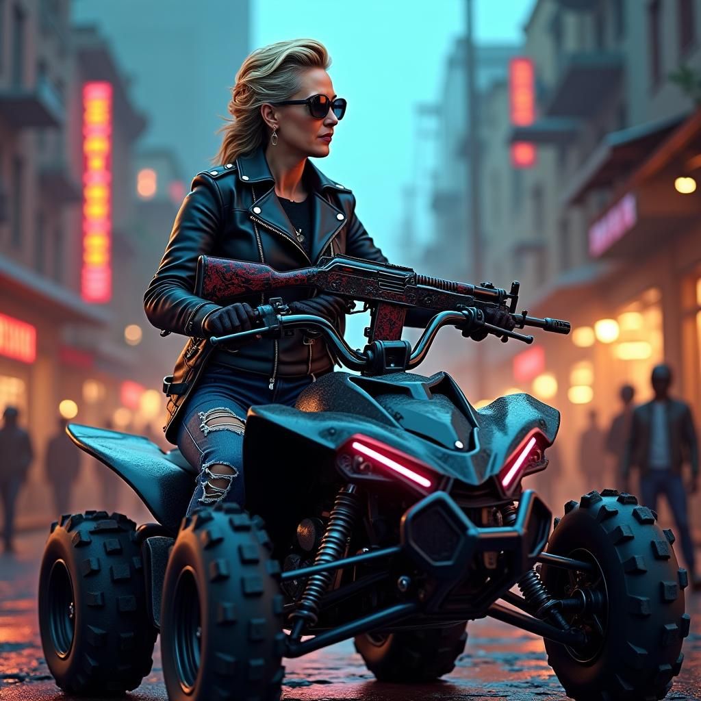 Cyberpunk Politician Arrives in Dystopian City