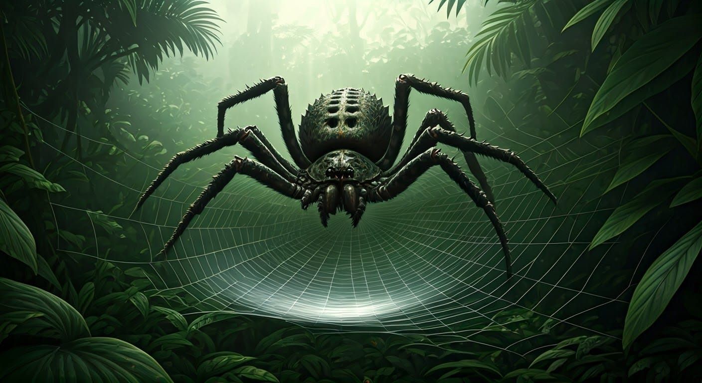Surrealist Crocodile Spider Weaves a Bowl-Shaped Web in Amaz...