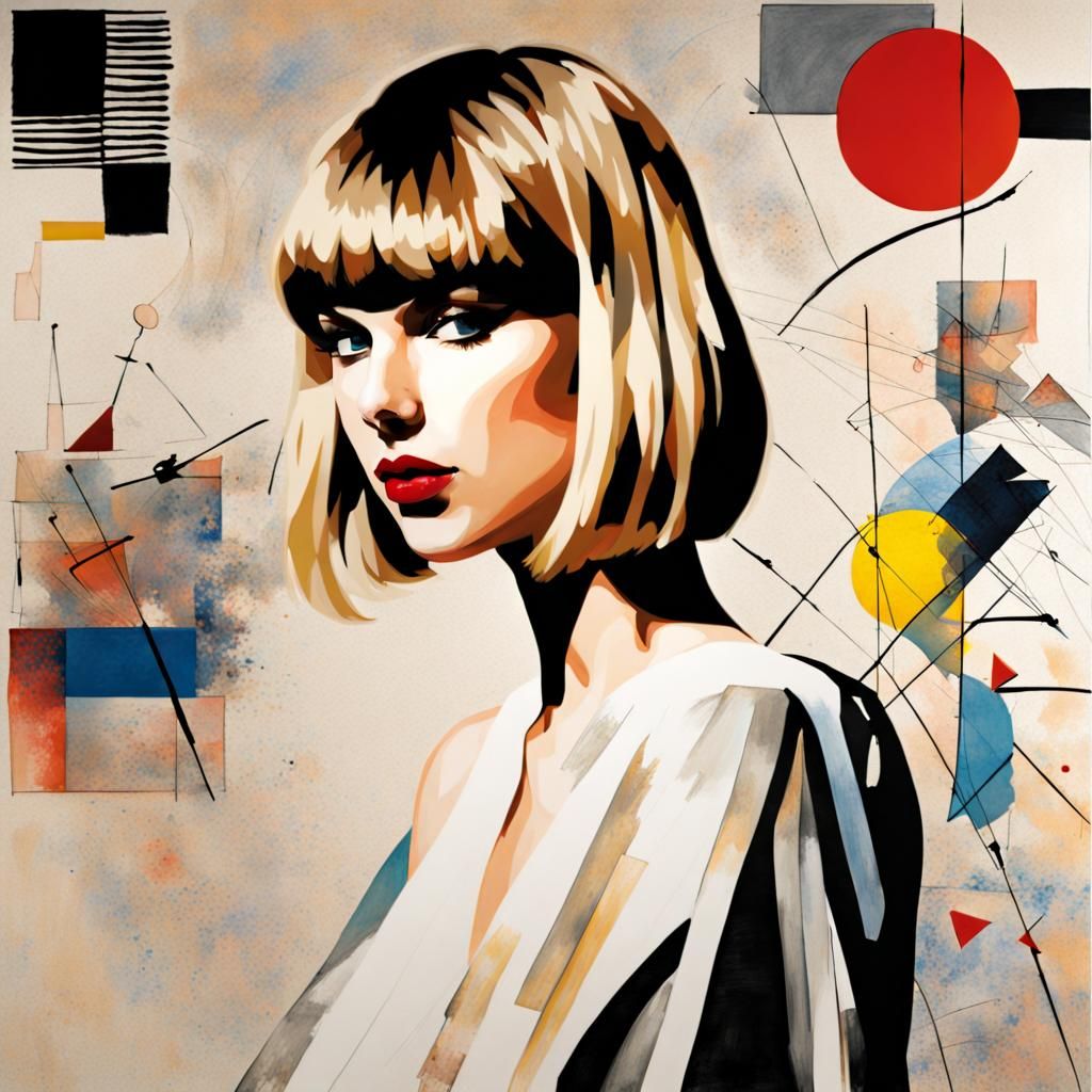 Singer Portrait in Surrealist Abstract Style