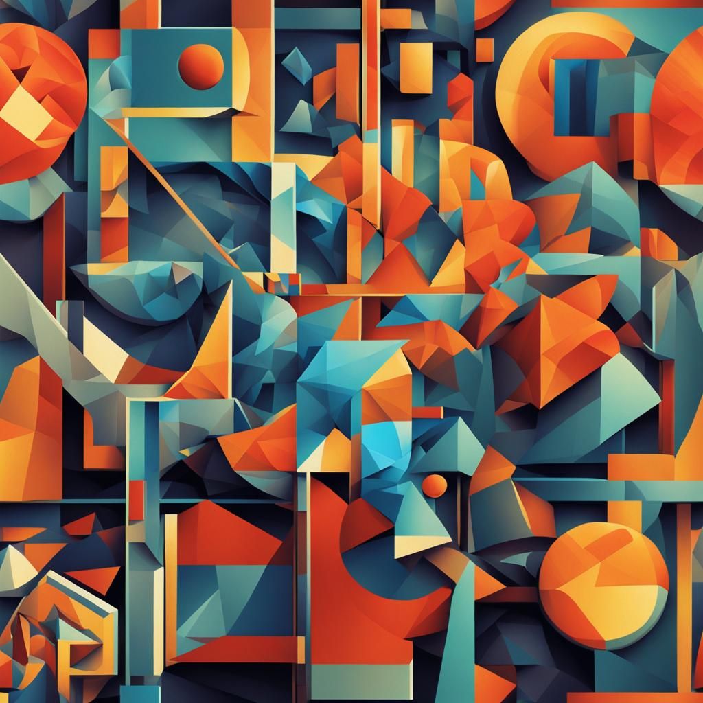 Geometric Fauvism in Cubist Art Deco Style