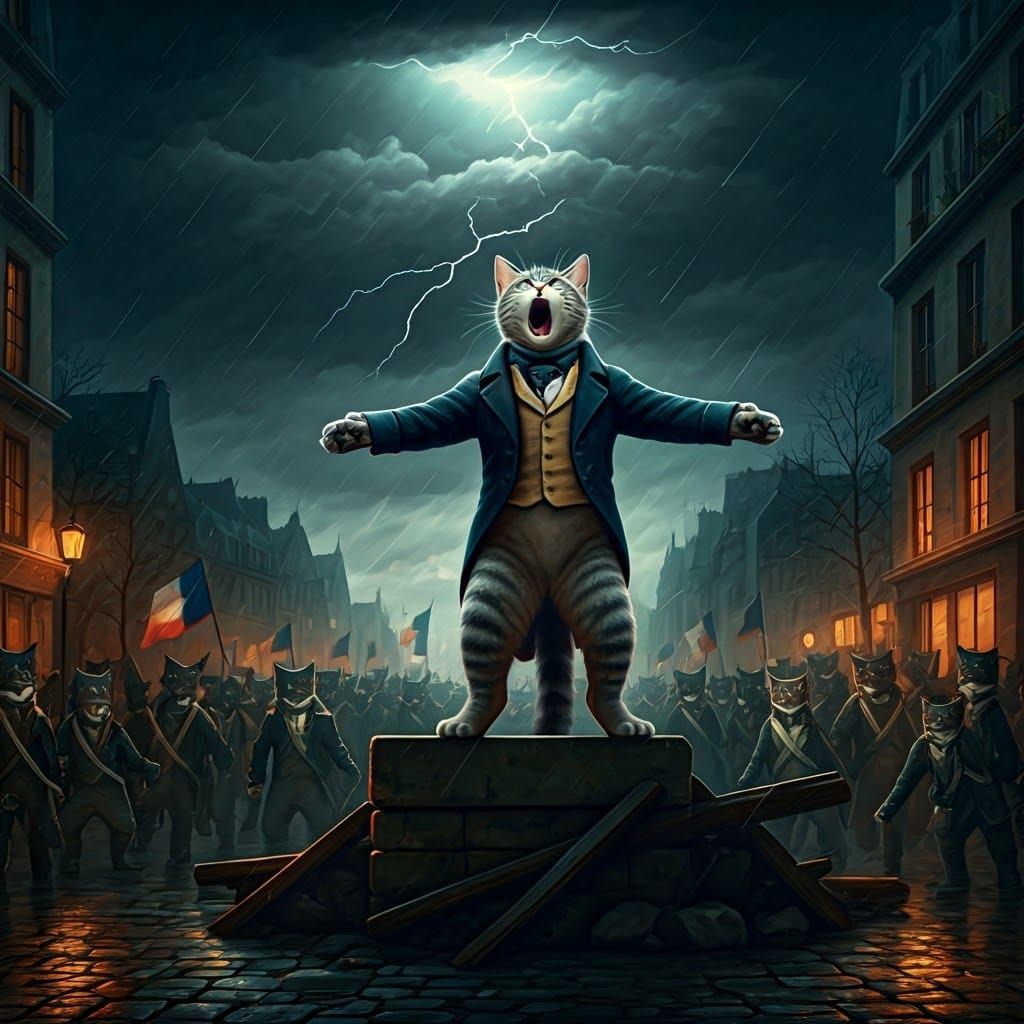 Tabby Cat as Jean Valjean in Stormy Paris