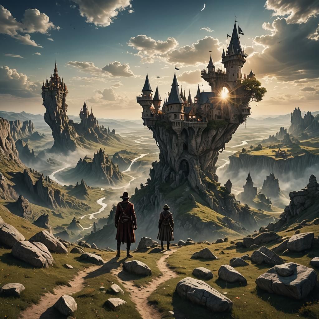 Epic Fantasy Adventurer Gazing at Horizon