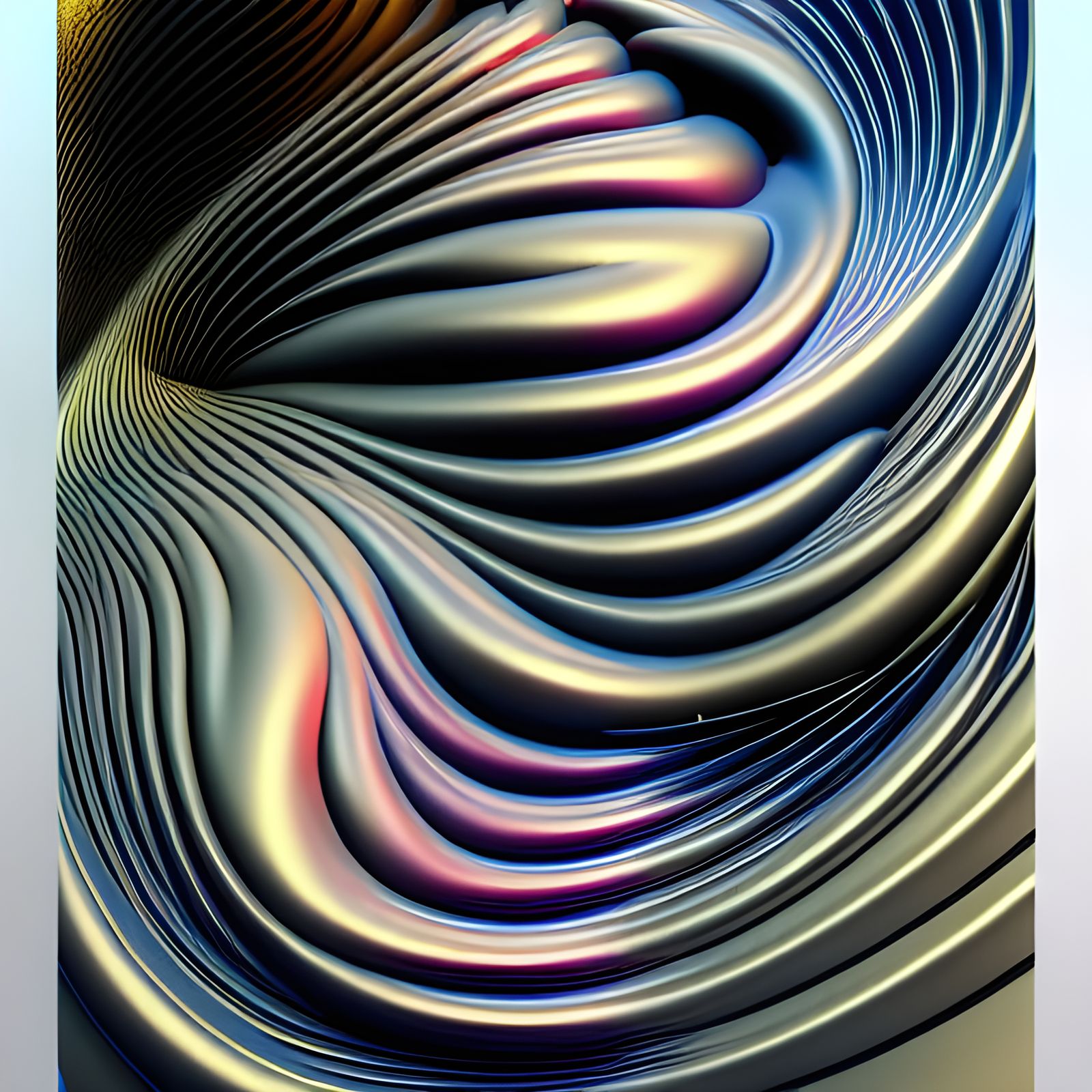 Abstract 3D Fractal Art in Ultrarealism Style